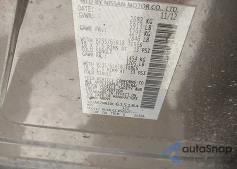 2013 Nissan Pathfinder Sl from USA, damaged, VIN 5N1AR2MN3DC615184